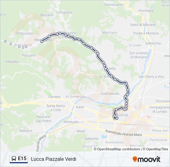 E15 Bus Line Map