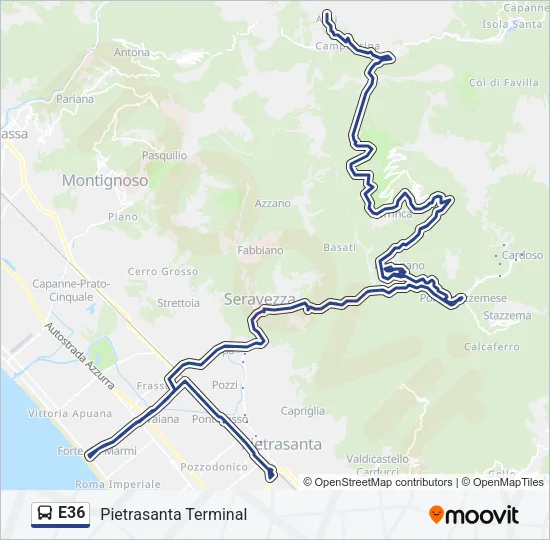 E36 Bus Line Map