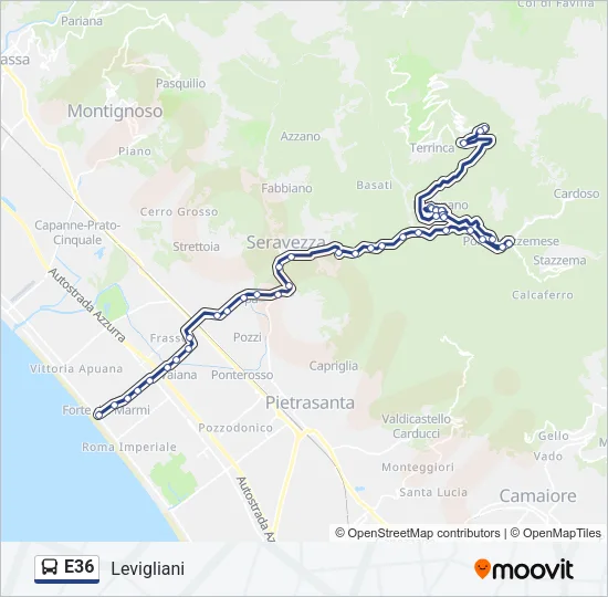E36 Bus Line Map
