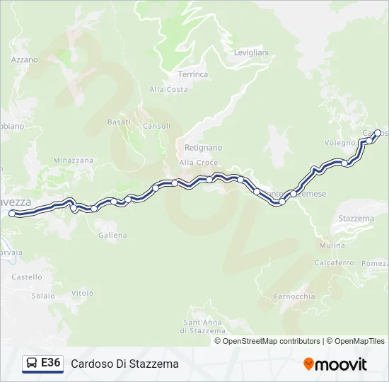 E36 Bus Line Map