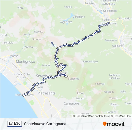E36 Bus Line Map
