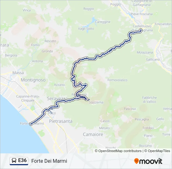 E36 Bus Line Map