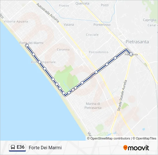 E36 Bus Line Map