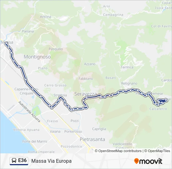E36 Bus Line Map