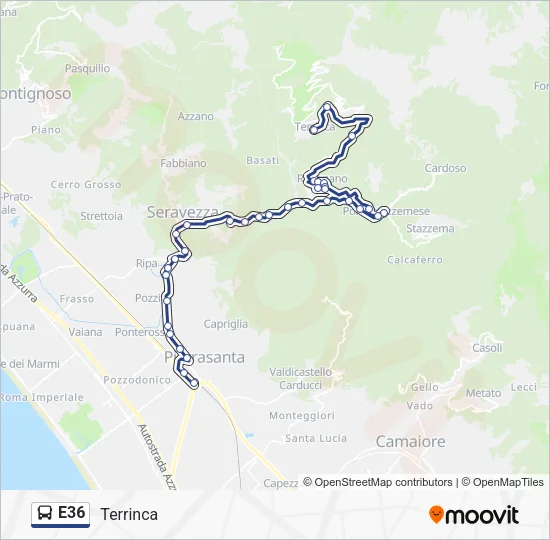 E36 Bus Line Map