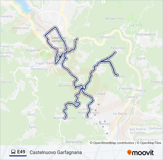 Percorso linea bus E49