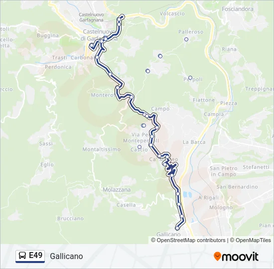 E49 Bus Line Map