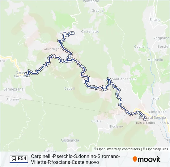 E54 Bus Line Map