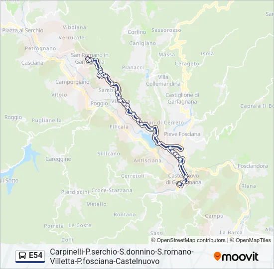 E54 Bus Line Map