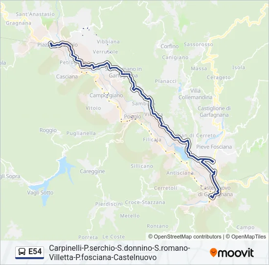 E54 Bus Line Map