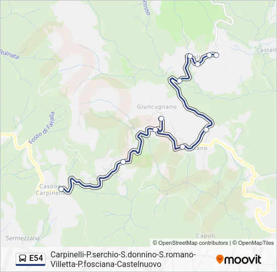 E54 Bus Line Map