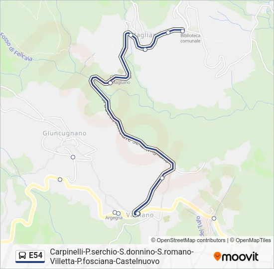 E54 Bus Line Map