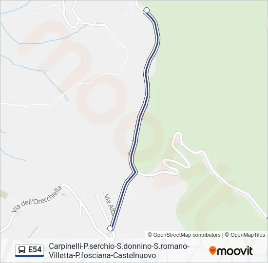 E54 Bus Line Map