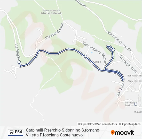 E54 Bus Line Map