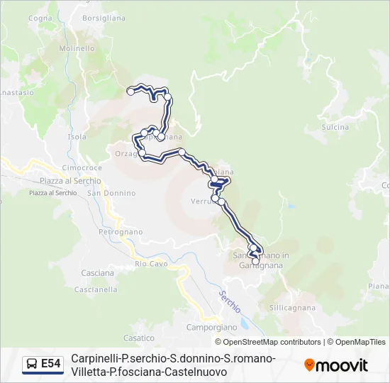 E54 Bus Line Map