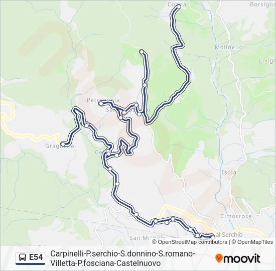 E54 Bus Line Map