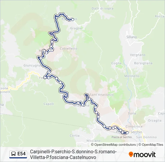 E54 Bus Line Map