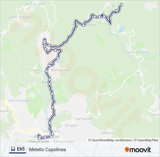 E65 bus Line Map