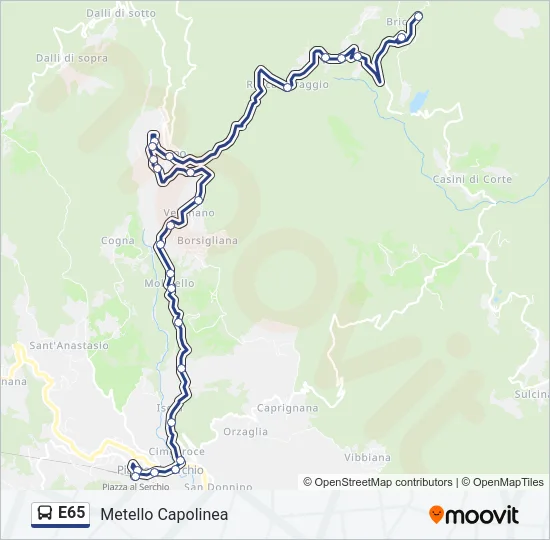 E65 Bus Line Map