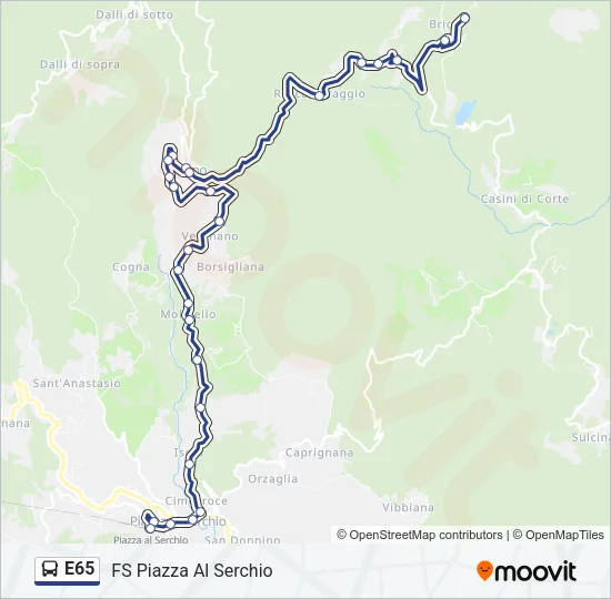 E65 Bus Line Map