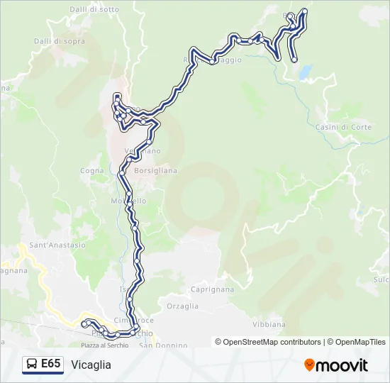 E65 Bus Line Map