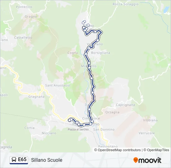 E65 Bus Line Map