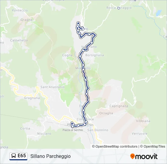 E65 Bus Line Map