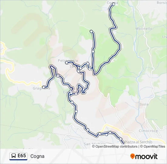 E65 Bus Line Map