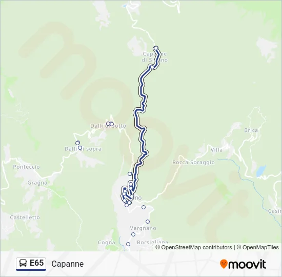 E65 Bus Line Map