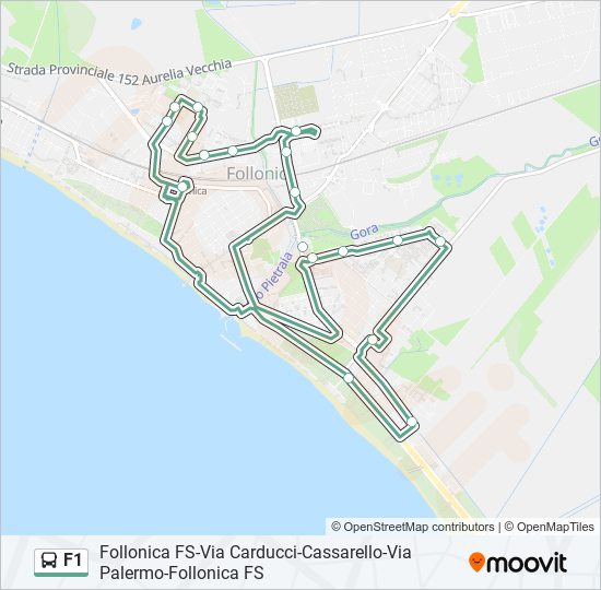 Percorso linea bus F1