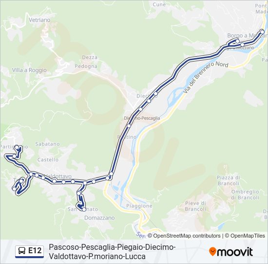 Percorso linea  E12