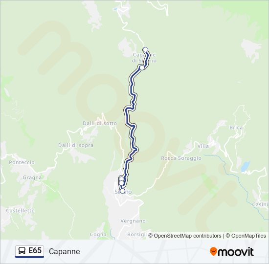 E65 Bus Line Map