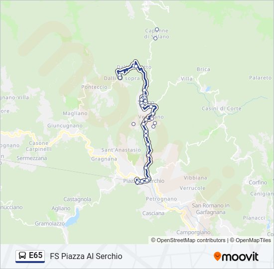 E65 Bus Line Map