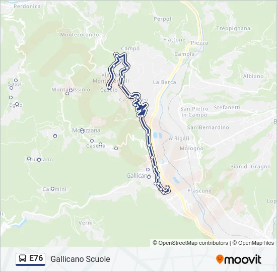 E76 Bus Line Map