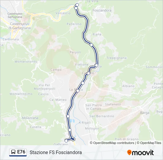 E76 Bus Line Map