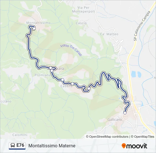 E76 Bus Line Map