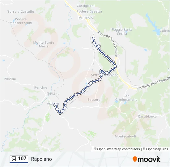 107 Bus Line Map