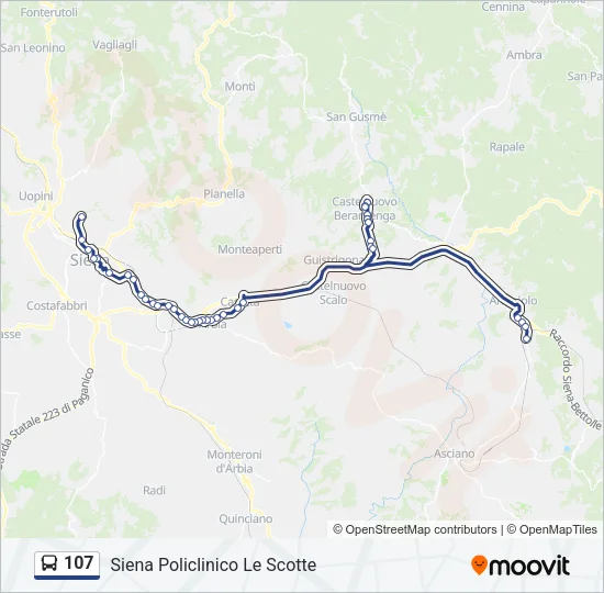 107 Bus Line Map