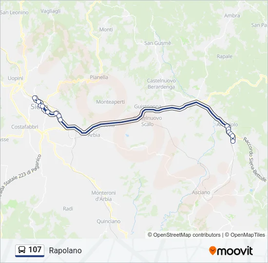 107 Bus Line Map