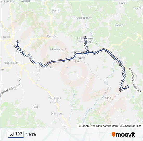 Percorso linea bus 107