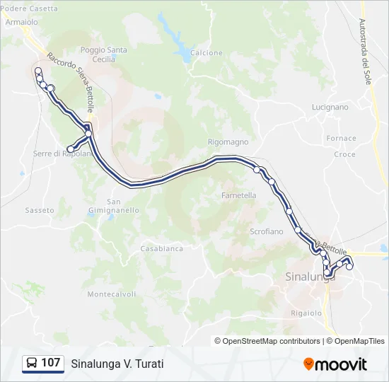 107 Bus Line Map