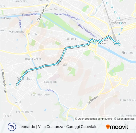 T1 Light Rail Line Map