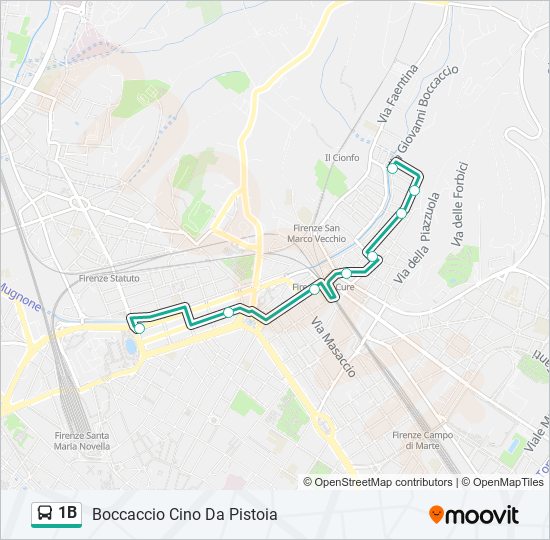 1B bus Line Map