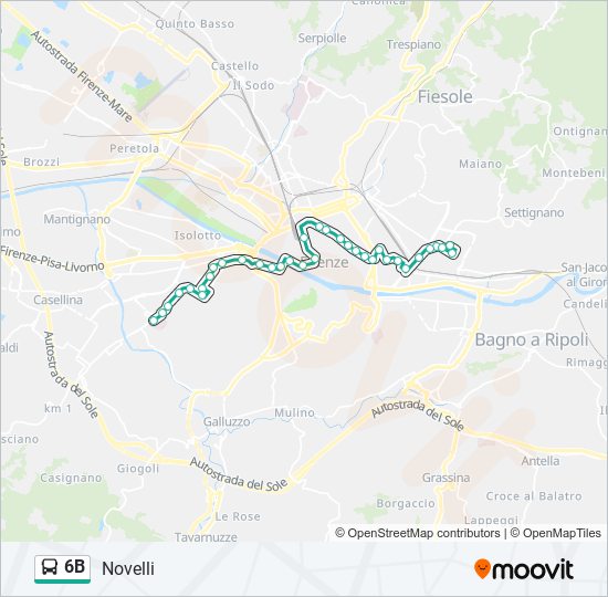 6B bus Line Map