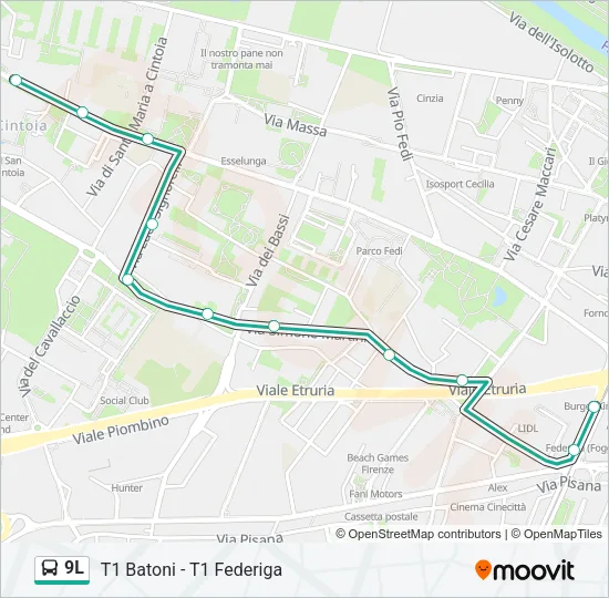 9L Bus Line Map