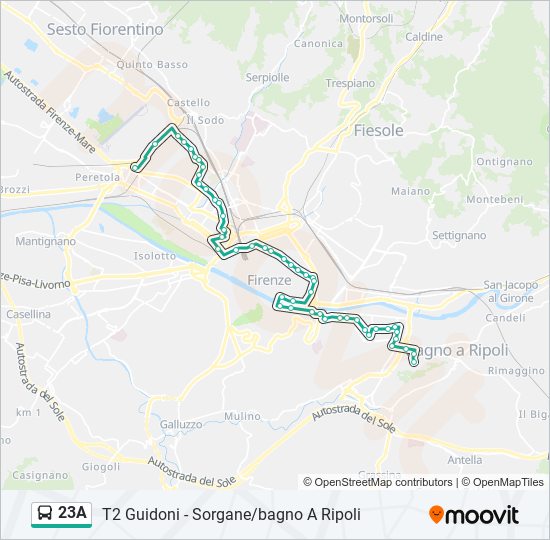23A bus Line Map