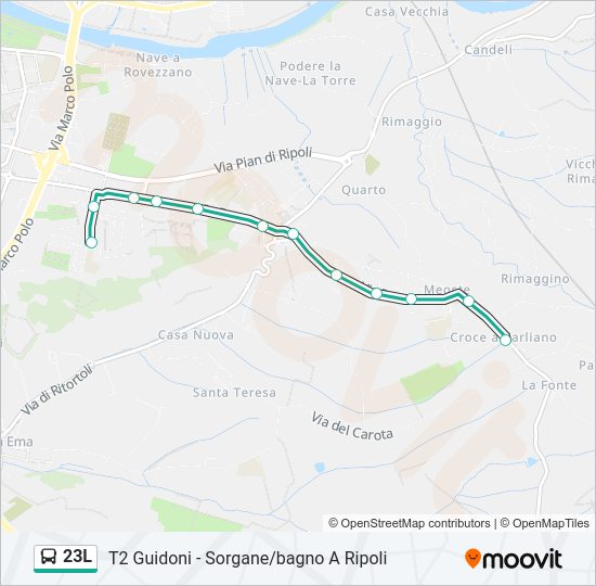 Percorso linea  23L