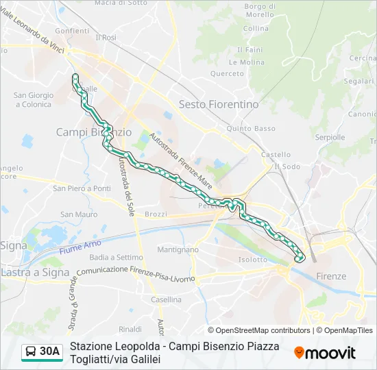 30A Bus Line Map