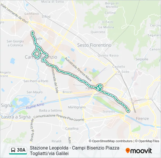30A Bus Line Map