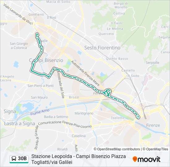 30B Bus Line Map